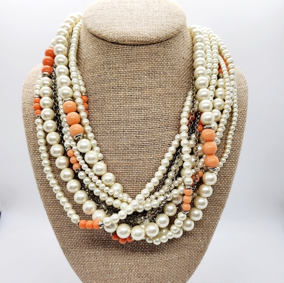 Banana Republic 7 Strand Twisted Pearl Necklace - Picture 2 of 8
